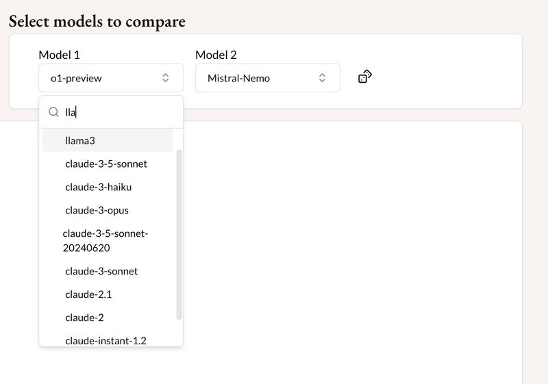 LLM Comparison Layout