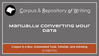 Manually converting your data