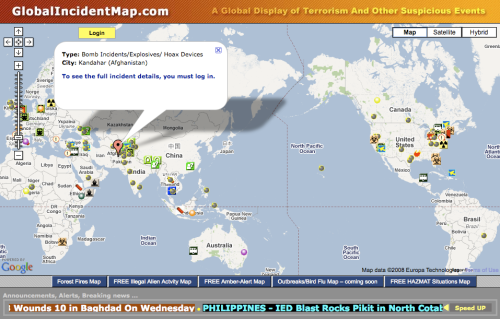 Global Incident Map screenshot