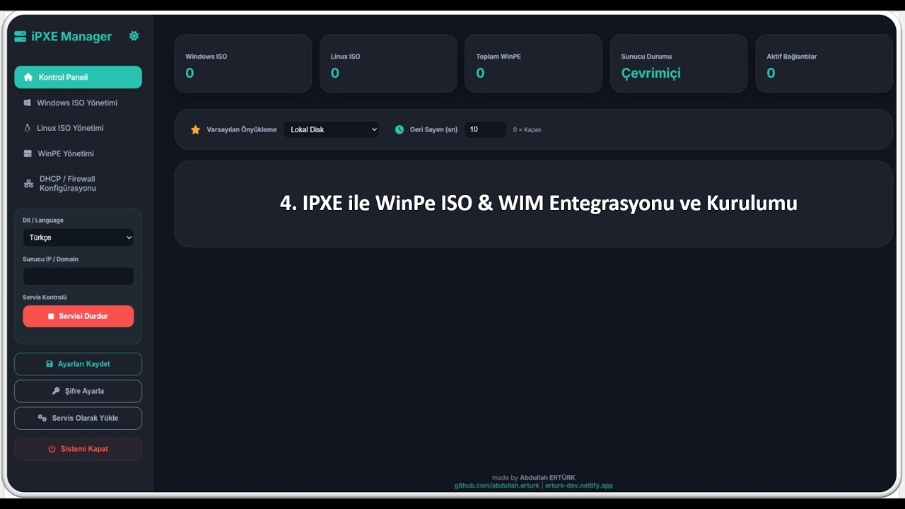 WinPE ISO ve WIM Entegrasyonu