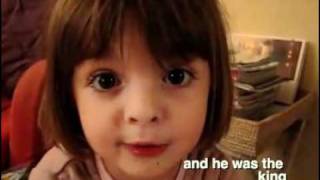 French cute kid tells a story  Winnie the pooh 