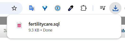 Database exported from phpmyadmin
