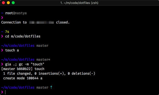 zsh screenshot