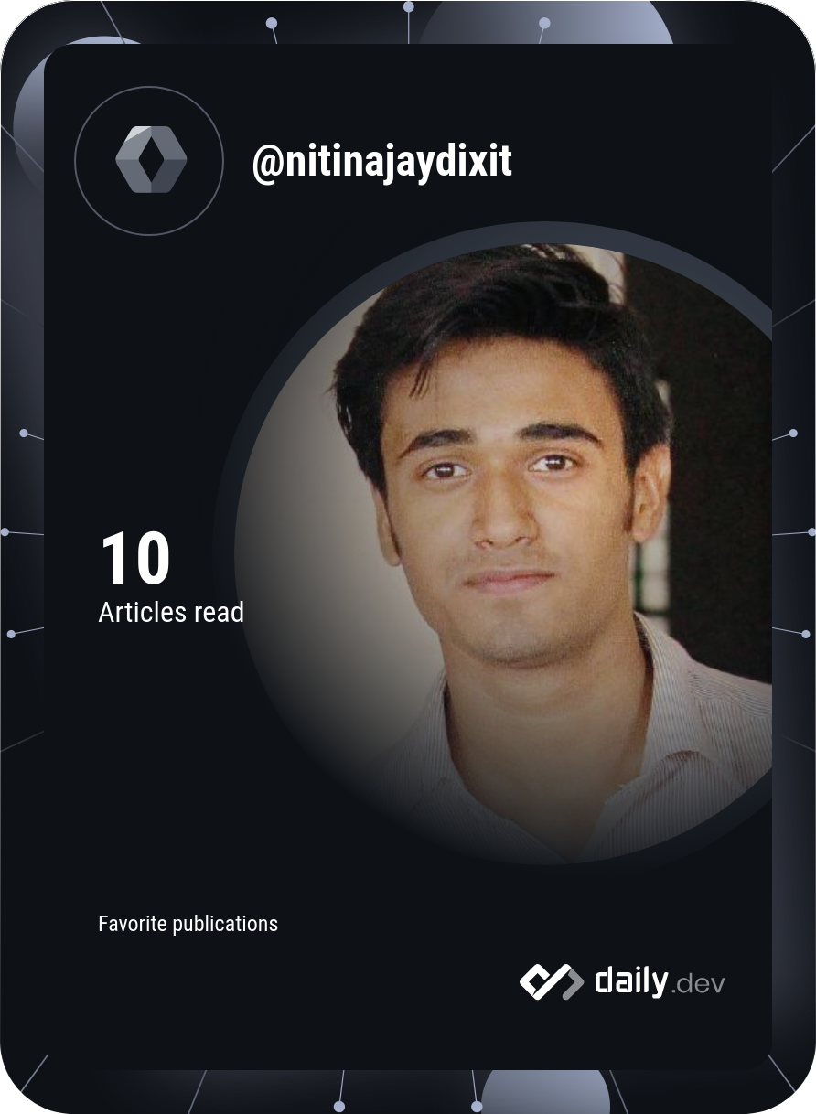 Nitin Dixit's Dev Card