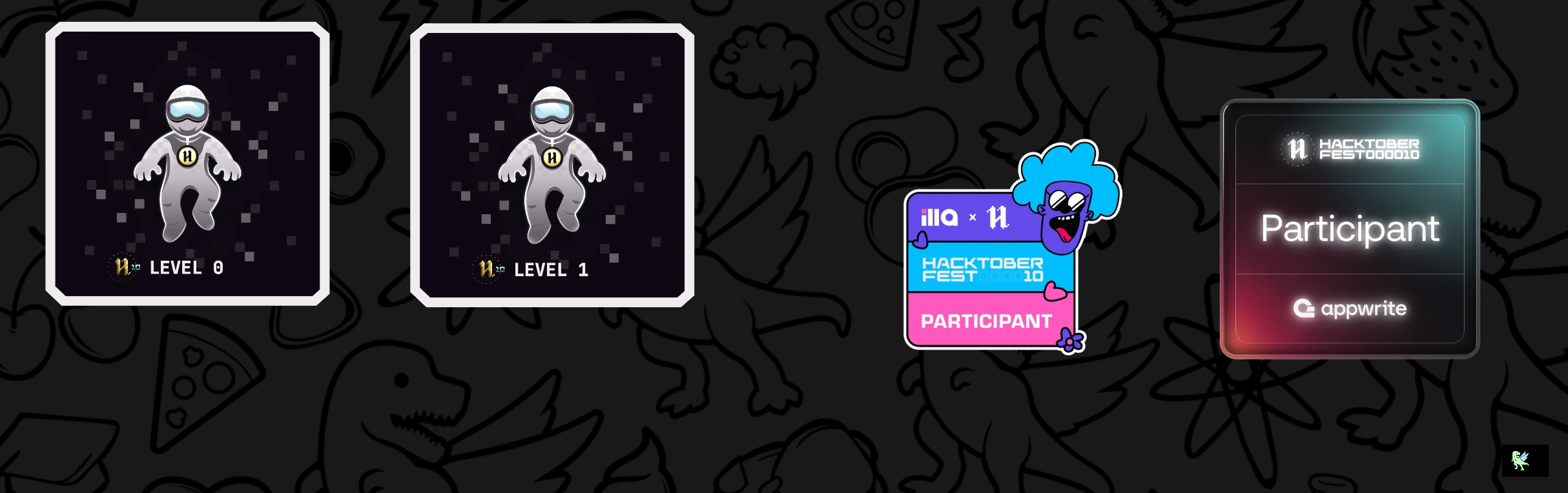 An image of @codebox124's Holopin badges, which is a link to view their full Holopin profile