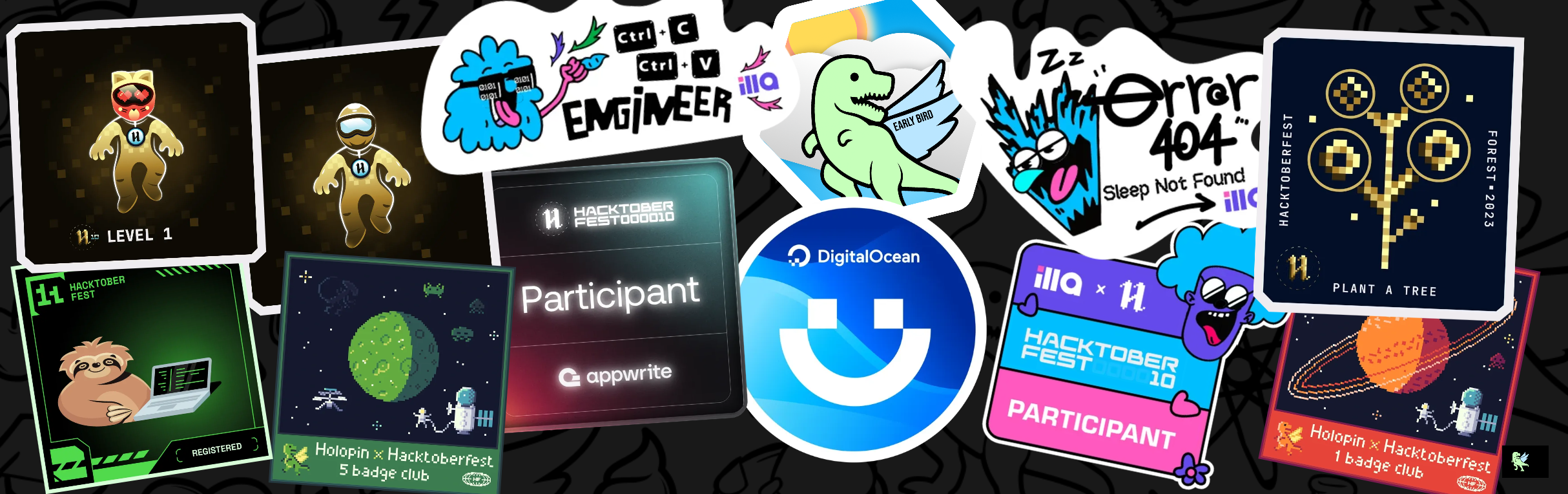 An image of @maxlikescode's Holopin badges, which is a link to view their full Holopin profile