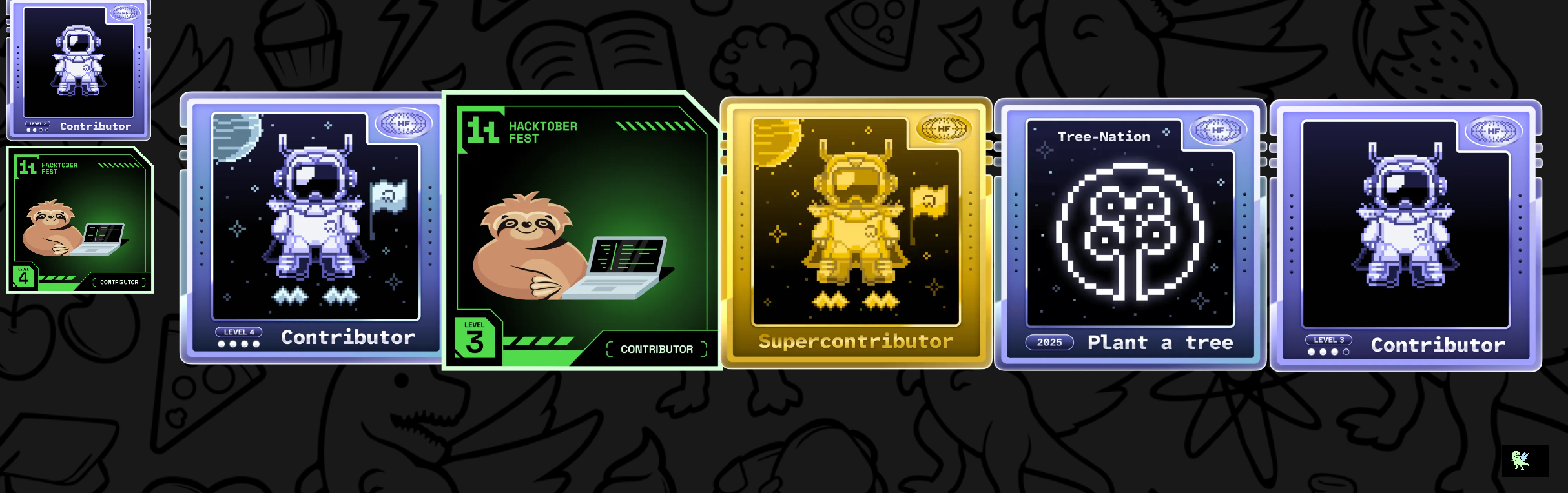 An image of @curiouscodercmd's Holopin badges, which is a link to view their full Holopin profile