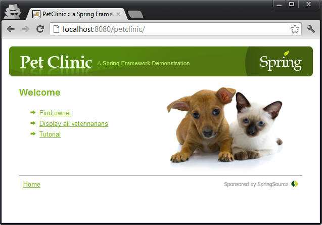 PetClinic Home Page