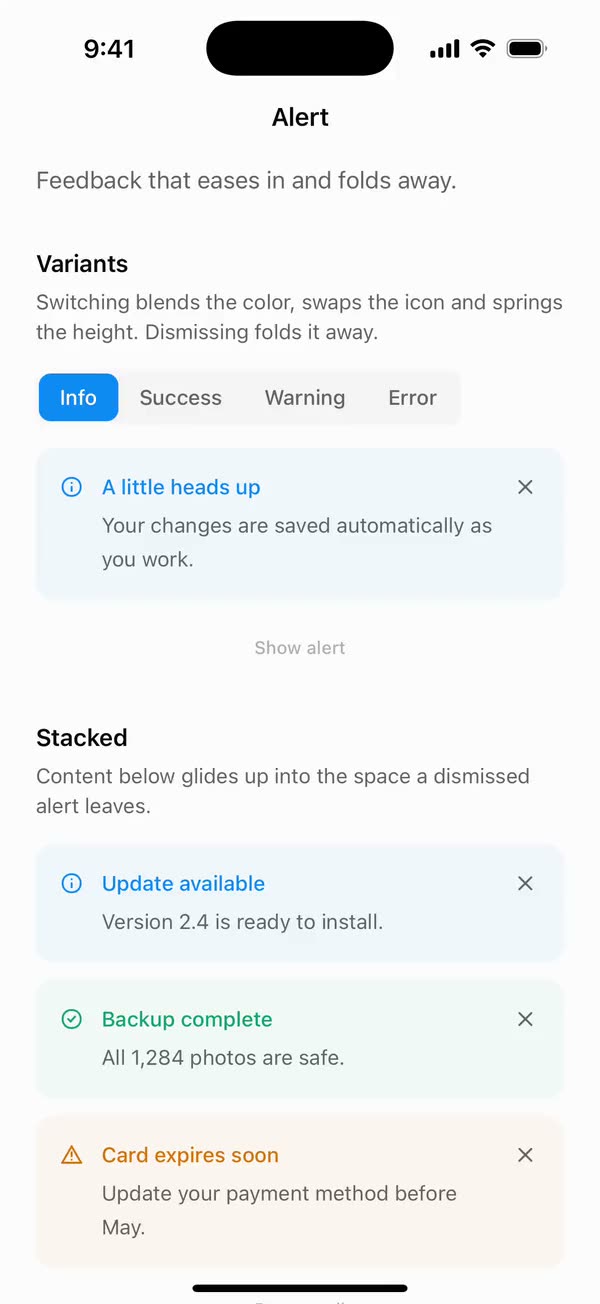 Alert on iOS