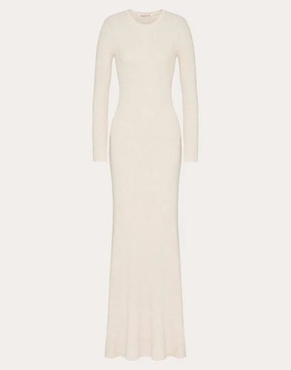 valentino-silk-boucl--dress-woman-ivory-m-1