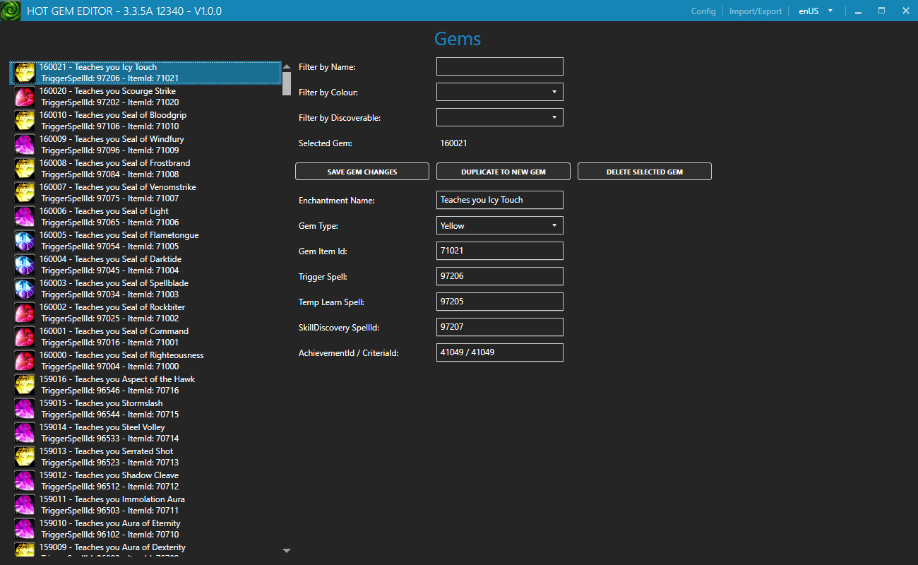 Gem Editor Screenshot