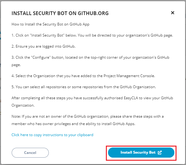 Installing Security Bot