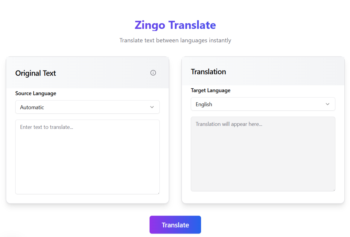 Zingo Translate Banner