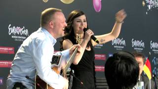 HD Lena singing about German accent - Fun with Lena the winner of Eurovision 2010