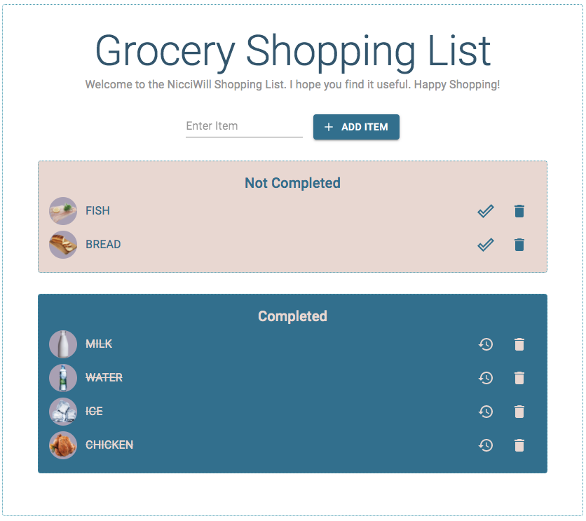 Grocery Shopping App Screenshot