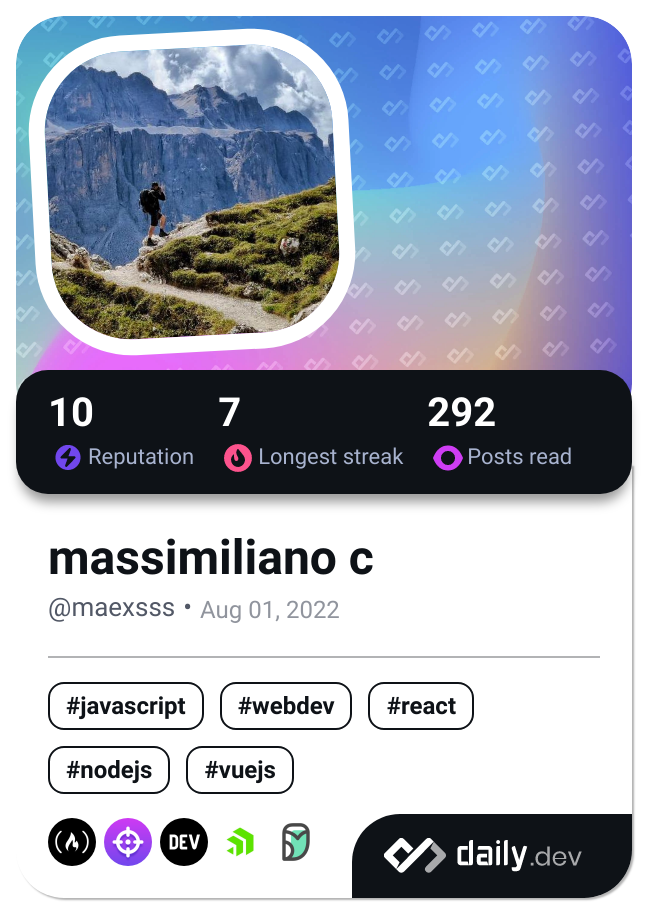 massimiliano c's Dev Card