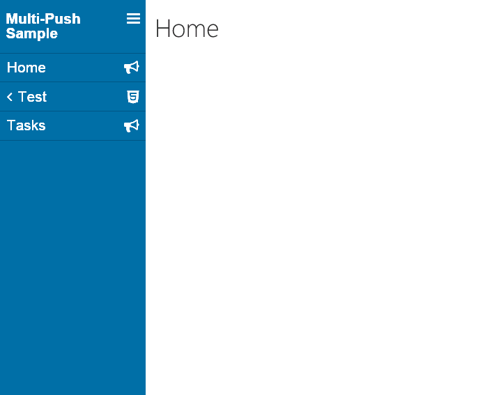 The LightSwitch push menu