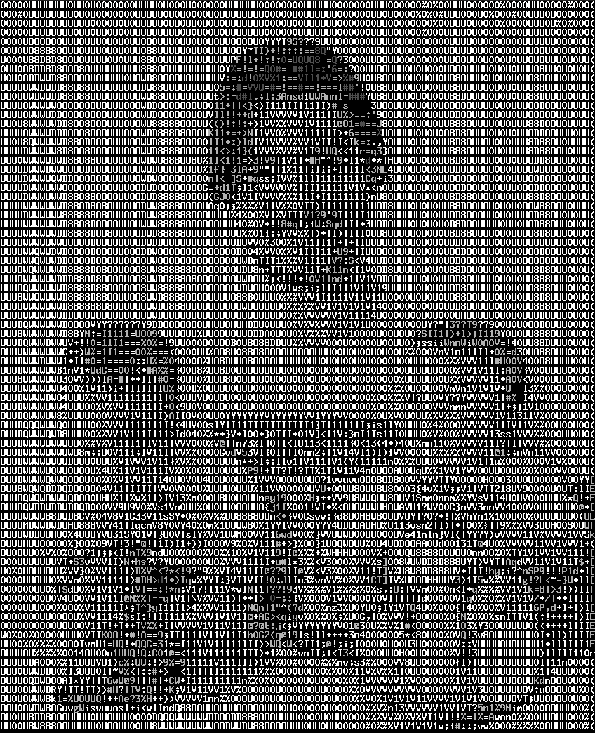 Minha foto com meus filhos gêmeos em formato ASCII.