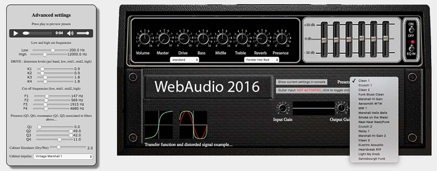 Web Audio AMp Simulator