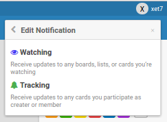 Wekan edit notification screenshot