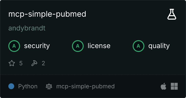 mcp-simple-pubmed MCP server