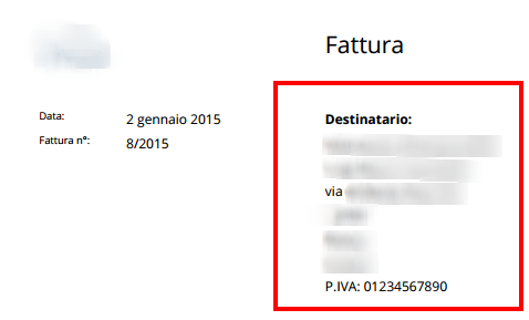 Il codice Fiscale o la Partita IVA vengono riportate nei dati dell'indirizzo, e quindi anche nelle email o nel pdf di fattura o ricevuta