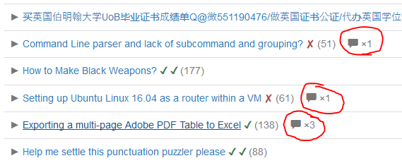 Several posts with comments attached