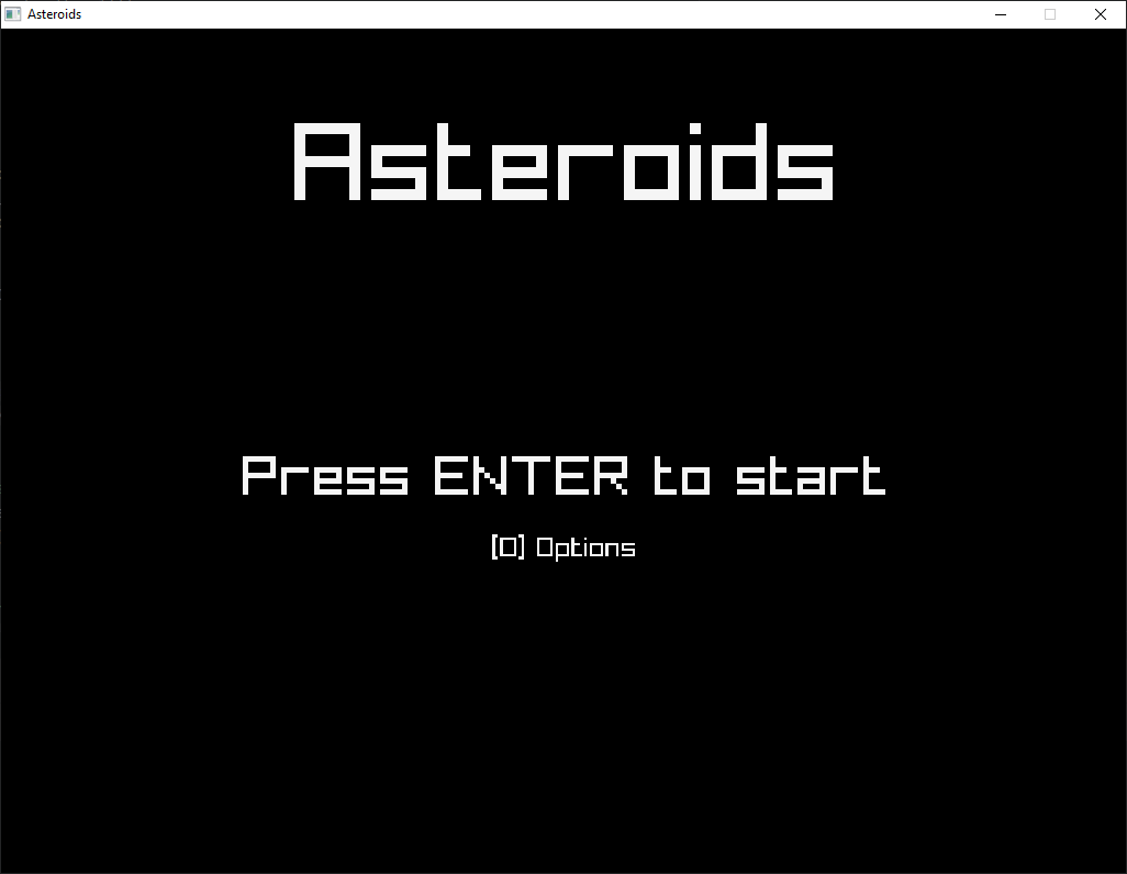 AsteroidCPP Main Screen