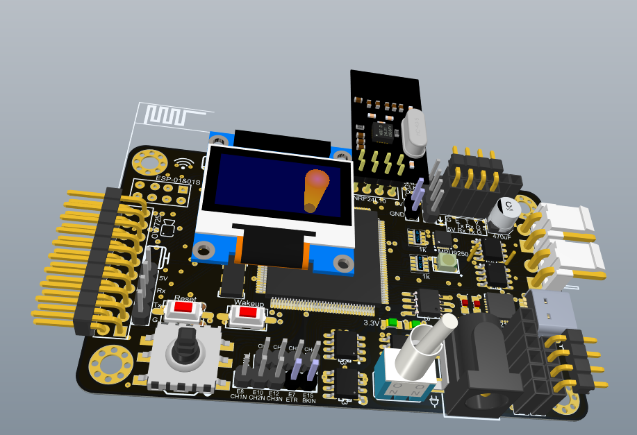 PCB - 3D模型示意图