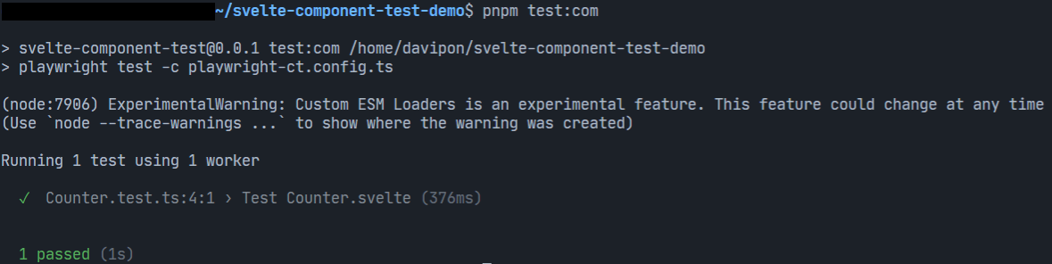 execute component test