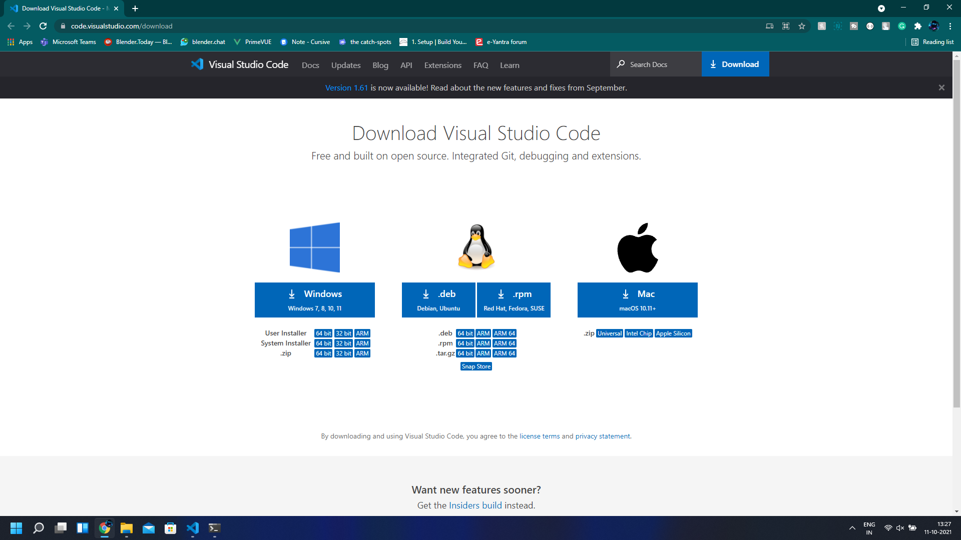 vscode download page