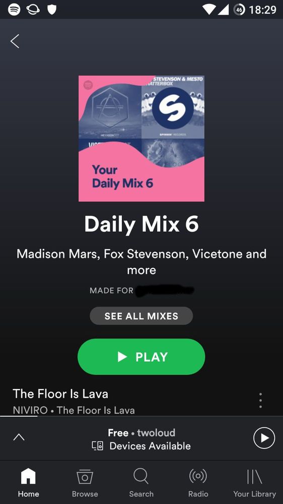 Daily Mix Spotify bg right:35% h:95%