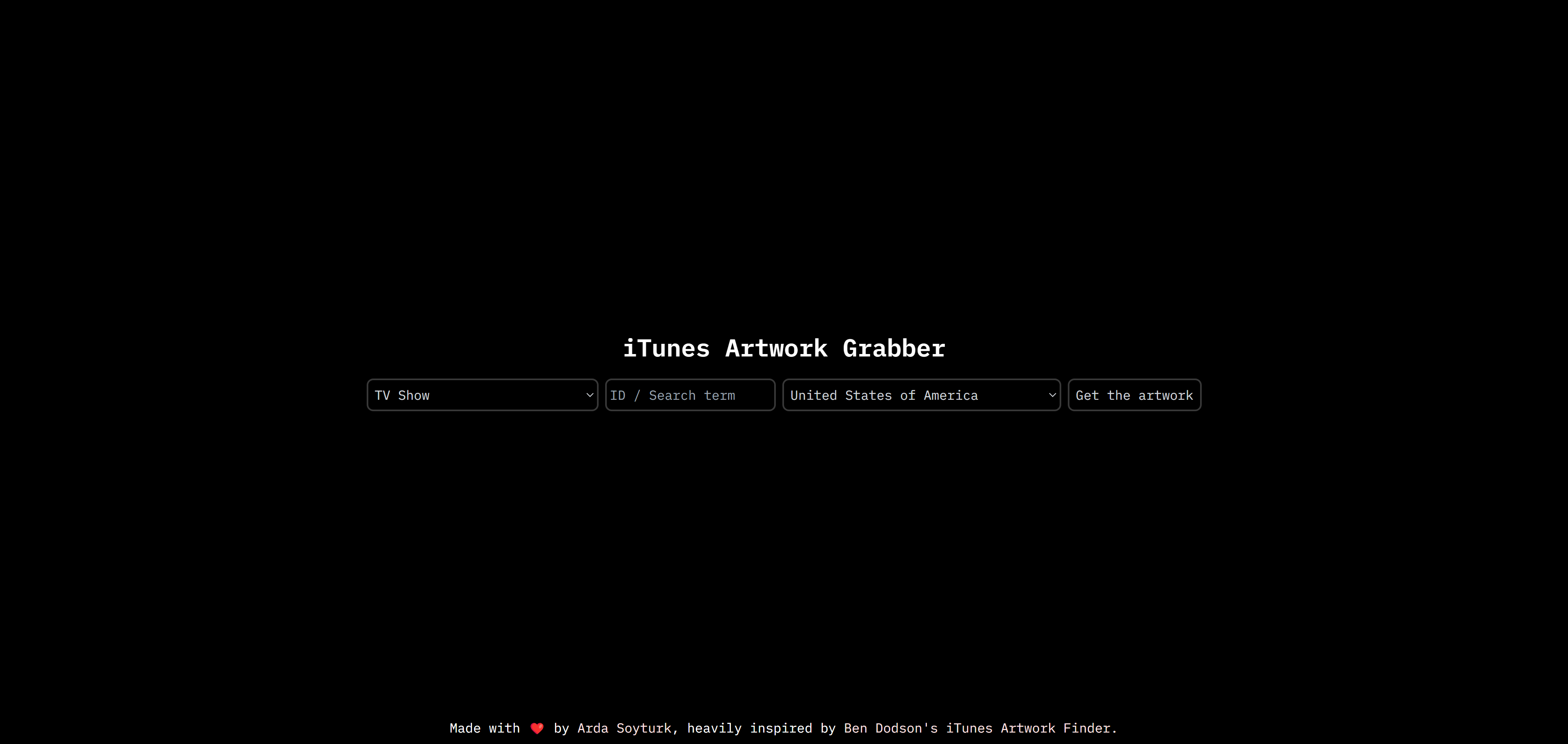 !Screenshot of the iTunes Artwork Grabber