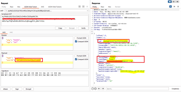 How I was able to get account takeover via IDOR form JWT