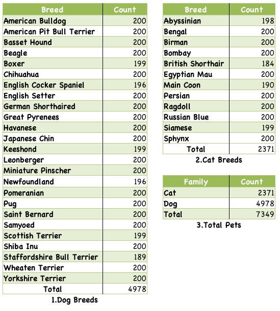 Oxford-IIIT Pet Dataset Statistics