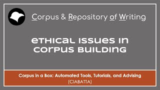 Ethical issues in corpus building