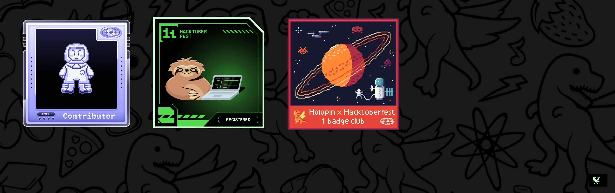 An image of @tiofani03's Holopin badges, which is a link to view their full Holopin profile