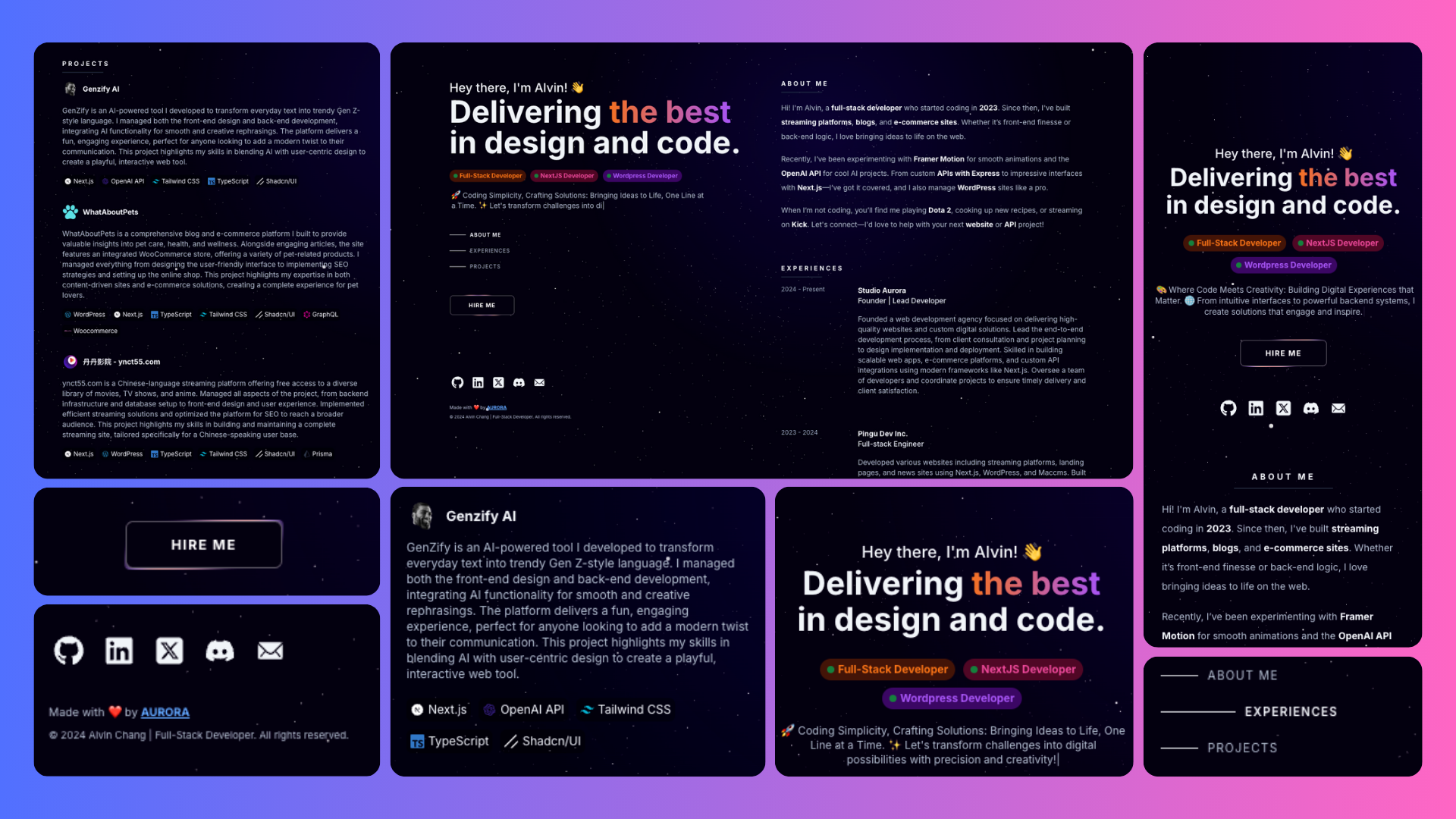 Portfolio bento card