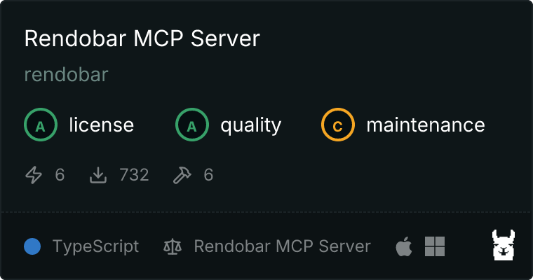 Rendobar MCP server on Glama