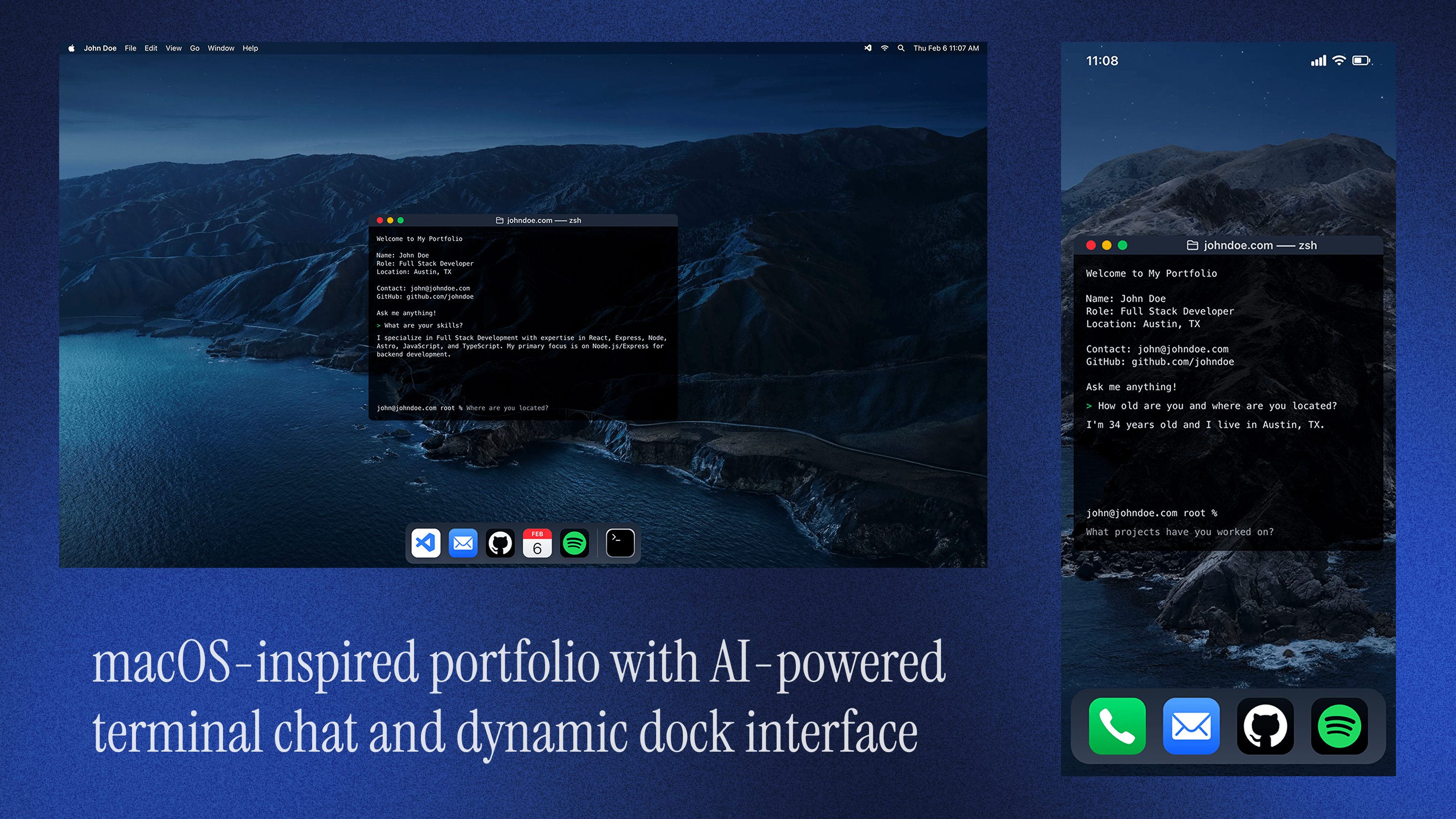 MacOS Terminal Portfolio