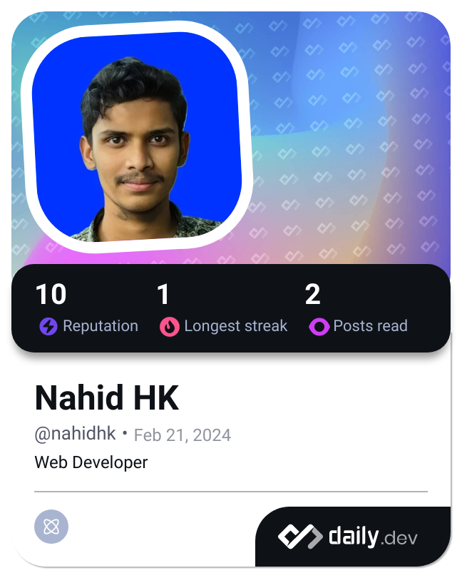 Nahid HK's Dev Card