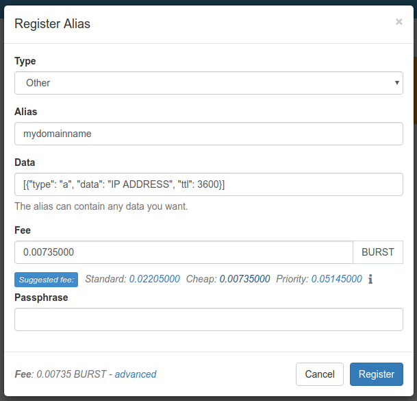 Register alias