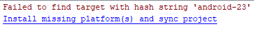 Missing target error