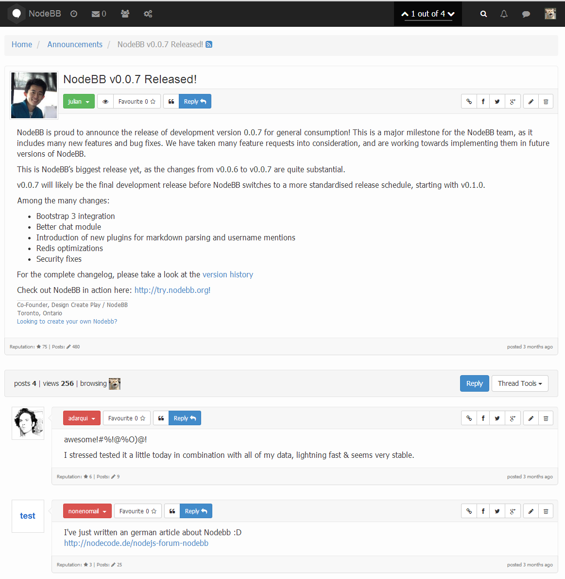 NodeBB Topic Page