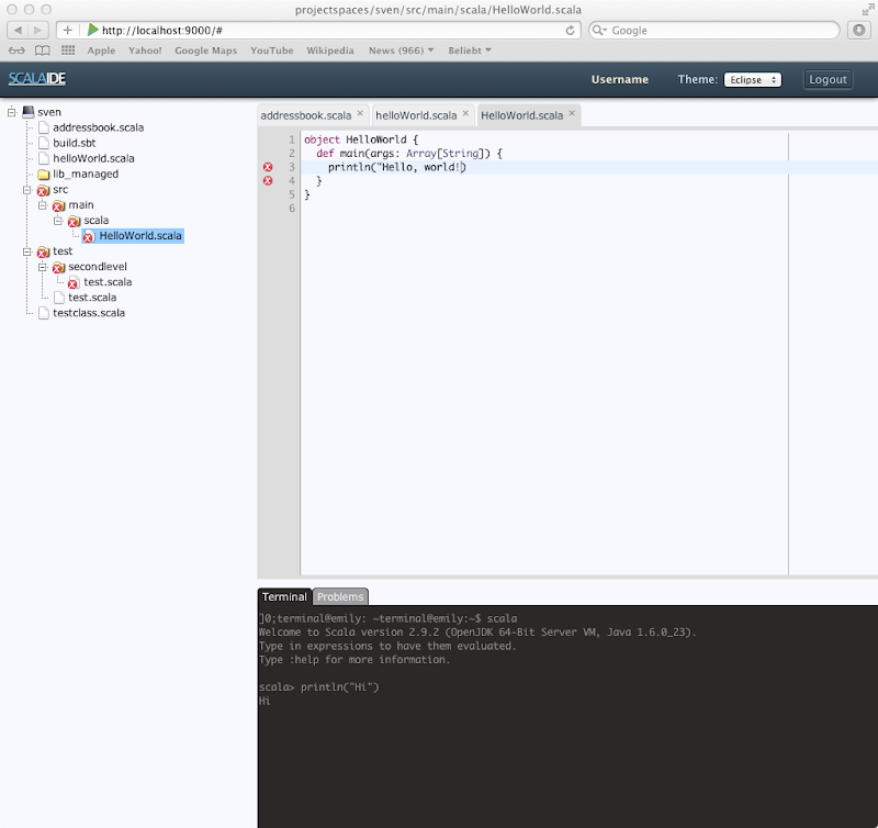 ScalaIde Screenshot