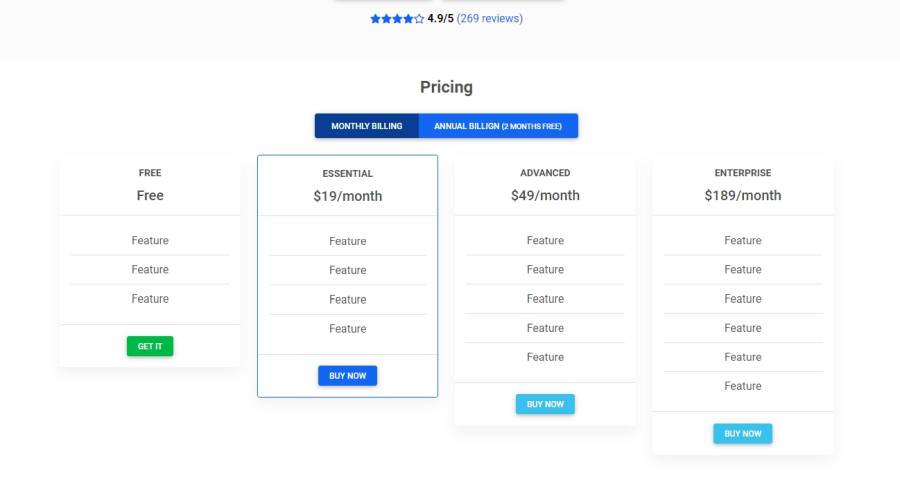 Bootstrap Pricing Theme