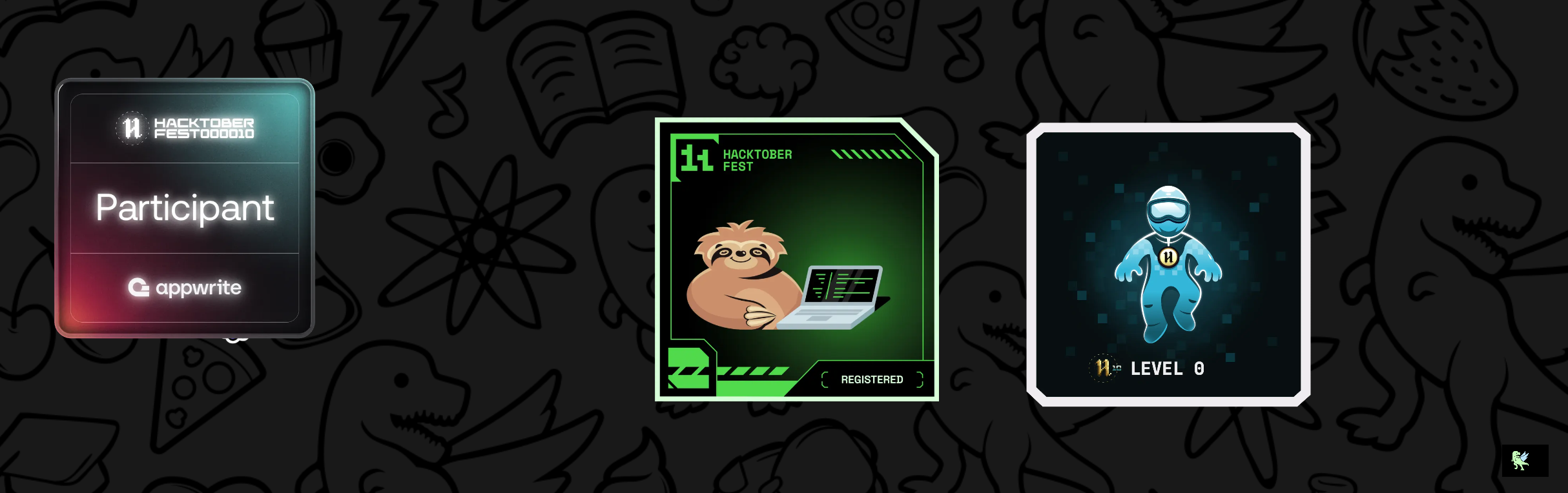 An image of @rupeshd's Holopin badges, which is a link to view their full Holopin profile