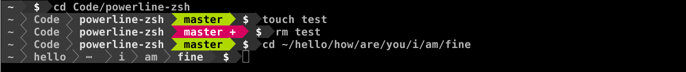 Powerline-Zsh Screenshot