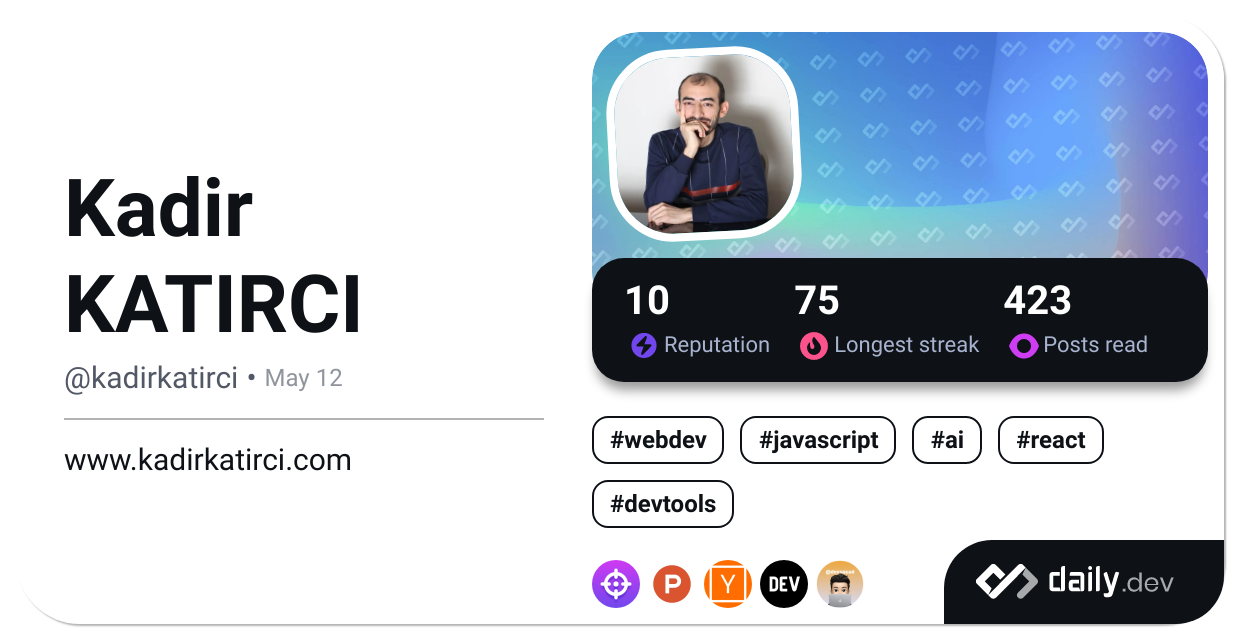 Kadir KATIRCI's Dev Card