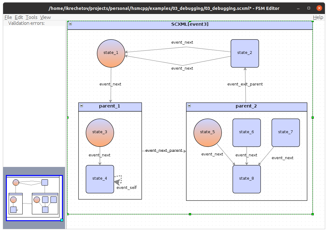 Editing HSM in scxmlgui